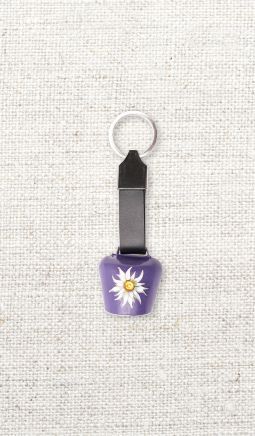 wallpach schluesselanhaenger in lila mit edelweis